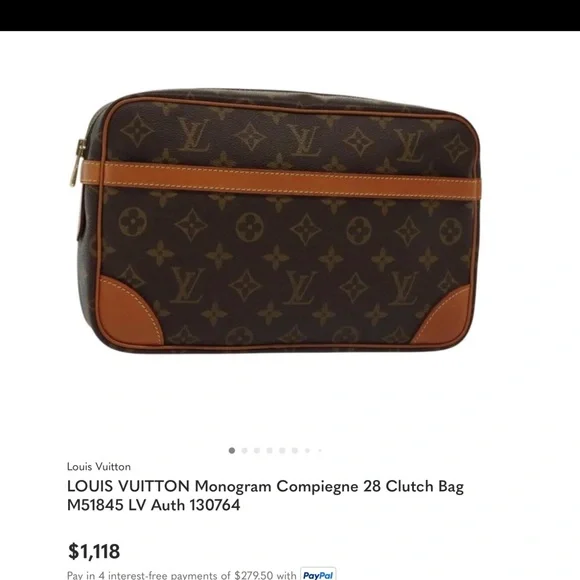 ✅AUTHENTIC COMPEIGNE CLUTCH LOUIS VUITTON - Picture 3 of 15